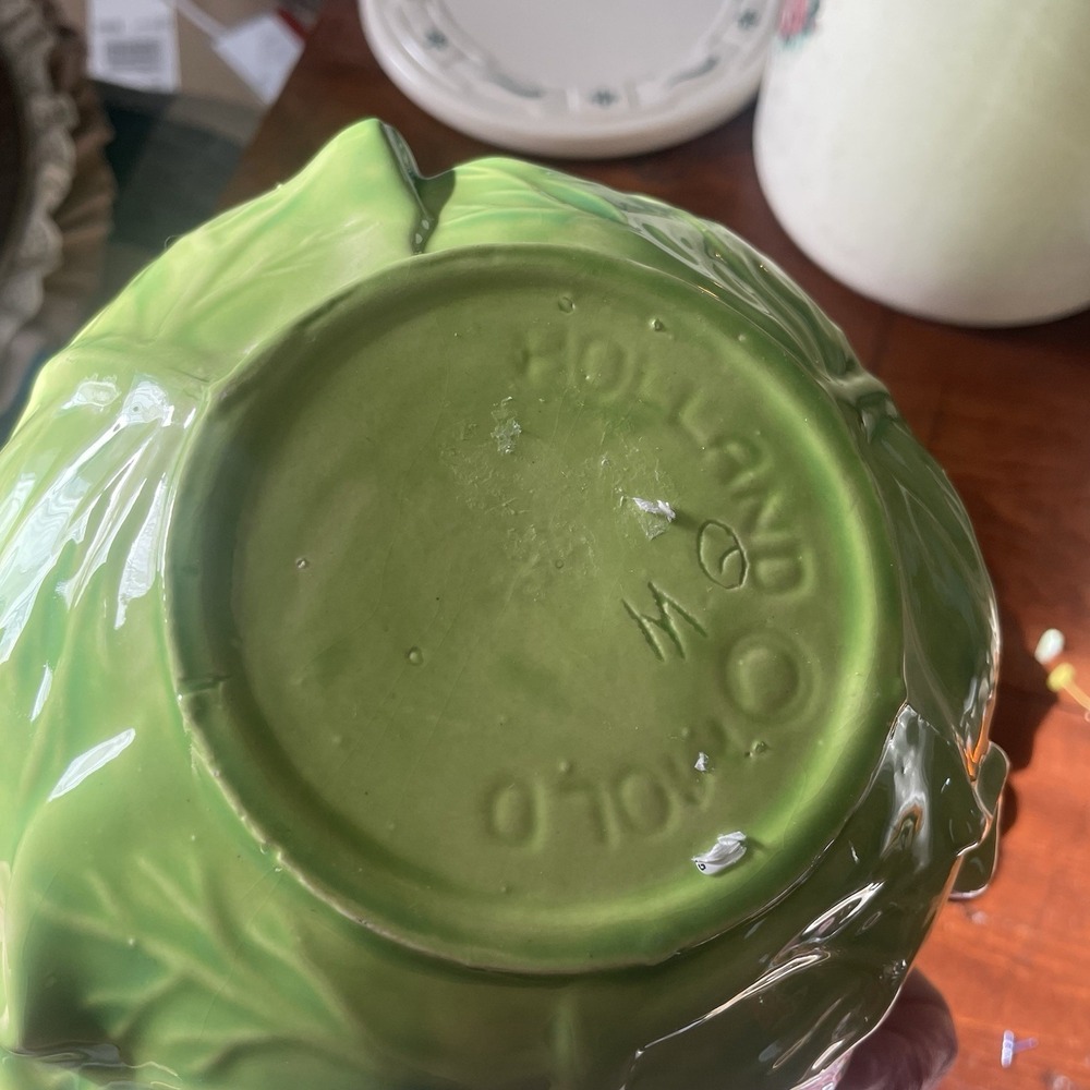 Vintage 80s 70s Holland Mold Cabbage Bowl Soup Tureen with Under Plate No Lid - Picture 5 of 7